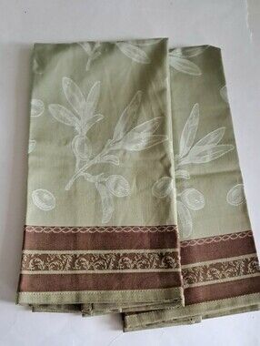 Olive Branch Cotton Dish Towels Green Brown Mediterrean Better Homes and Gardens
